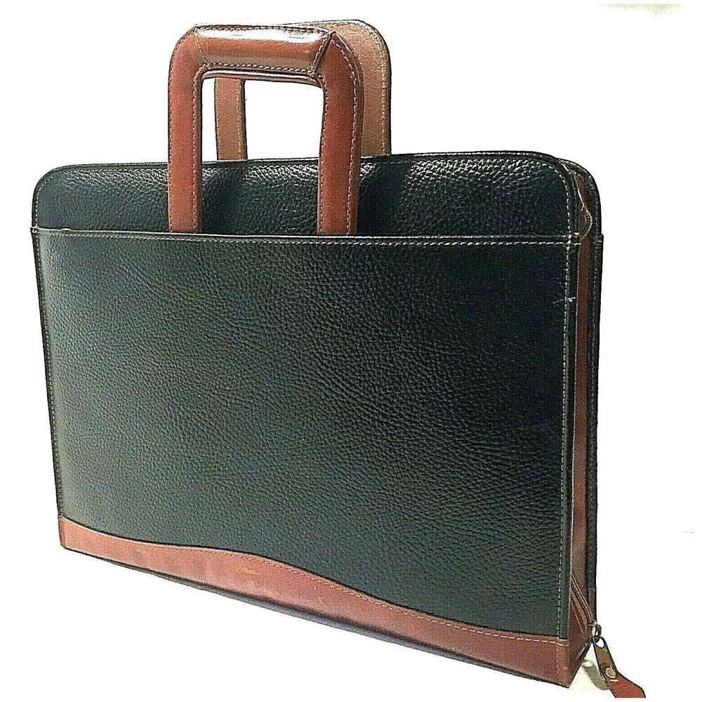 Vintage Stebco Attache Briefcase Pebbled Retractable Handle Organizer Binder